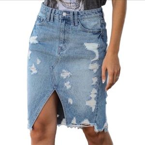 Vervet Distressed Denim skirt